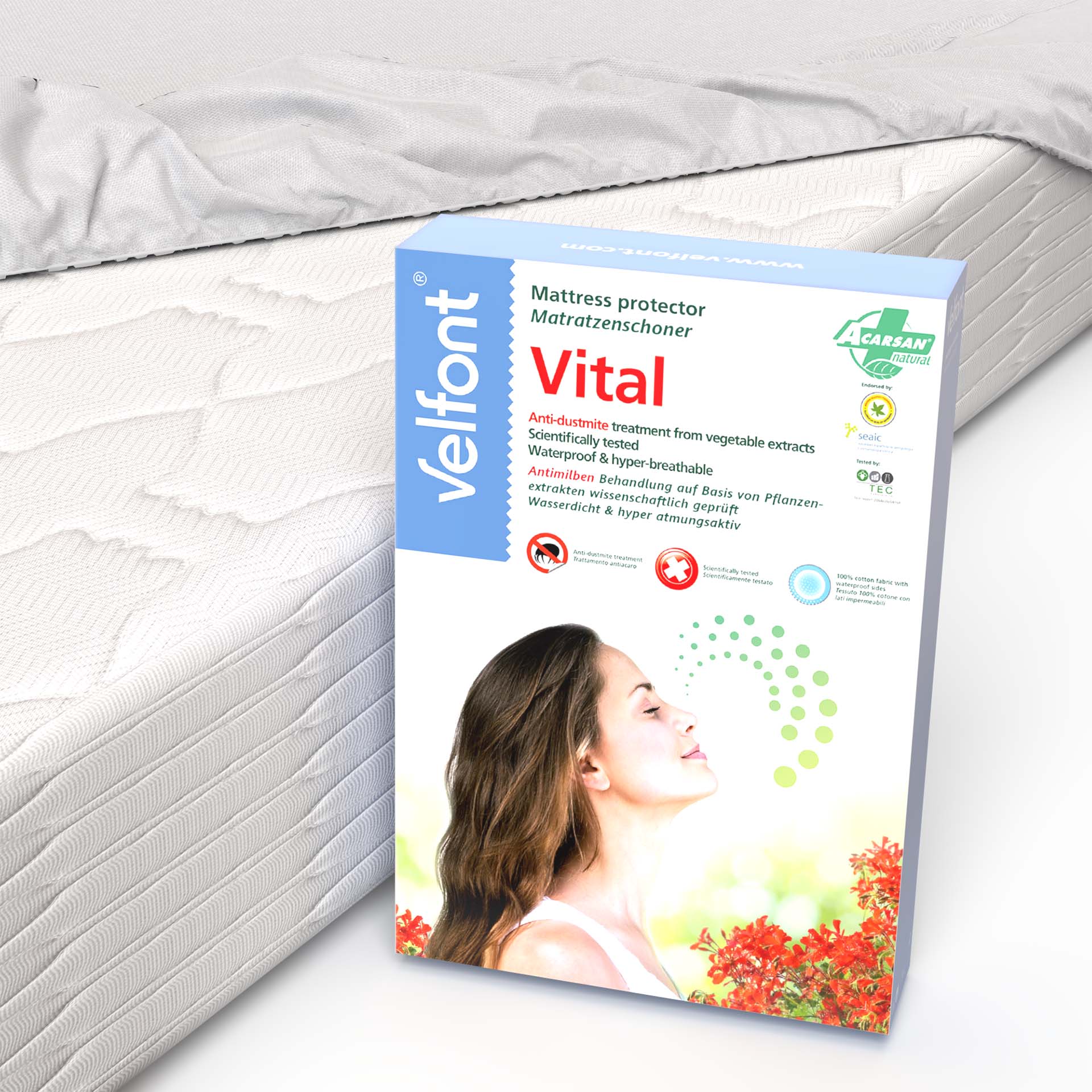 Velfont Anti-Virus Matratzenschoner Virusan - antibakteriell