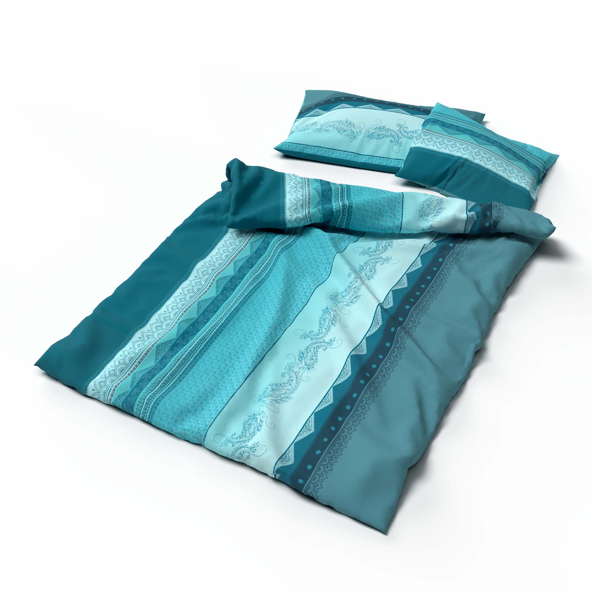 Lotus Bettwäsche Renforcé Iwalani petrol