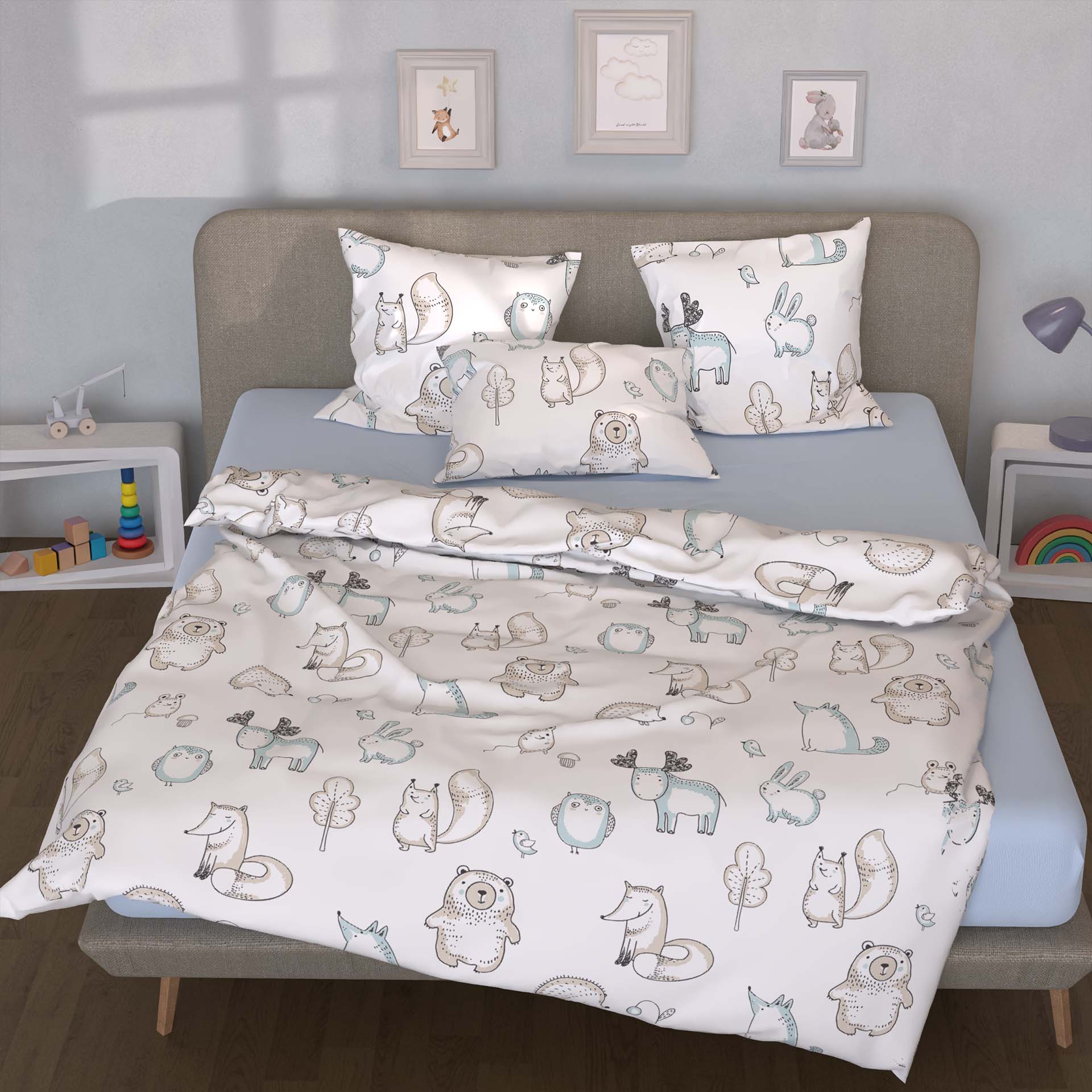 Lotus Bettwäsche Kinder Renforcé Forest animals